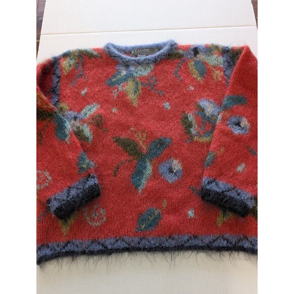 Women's Icelandic Design Wool Sweater Flower Motif Size Small - Picture 1 of 4